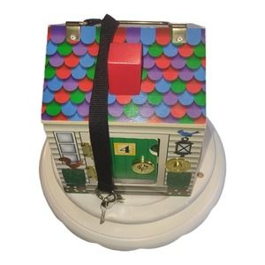 Melissa and Doug Wooden Doorbell House with 4 different Keys Sounds Doors